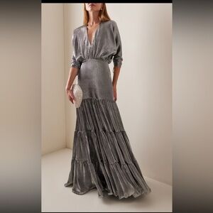 Andres Otalora silver metalic dress